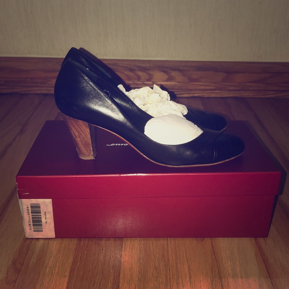 Salvatore Ferragamo Nero Calf Flesh Skin Lng